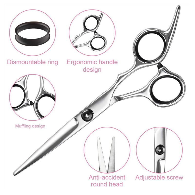 2 pcs. stainless steel hairdressing scissors professional hair cutting thinning scissors + bag