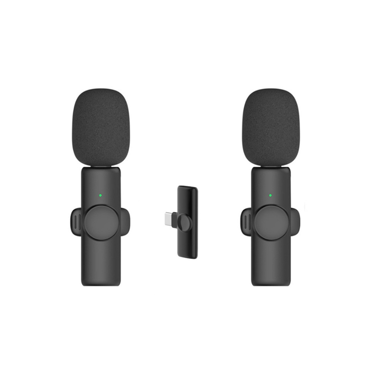 USB - C 2,4 GHz trådløs Lavalier - mikrofon (2 mikrofoner+1 modtager)