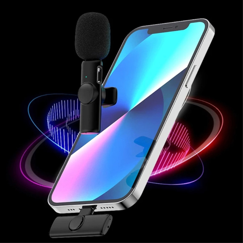 USB - C 2,4 GHz trådløs lavaliermikrofon (2 MICS+1 mottaker)