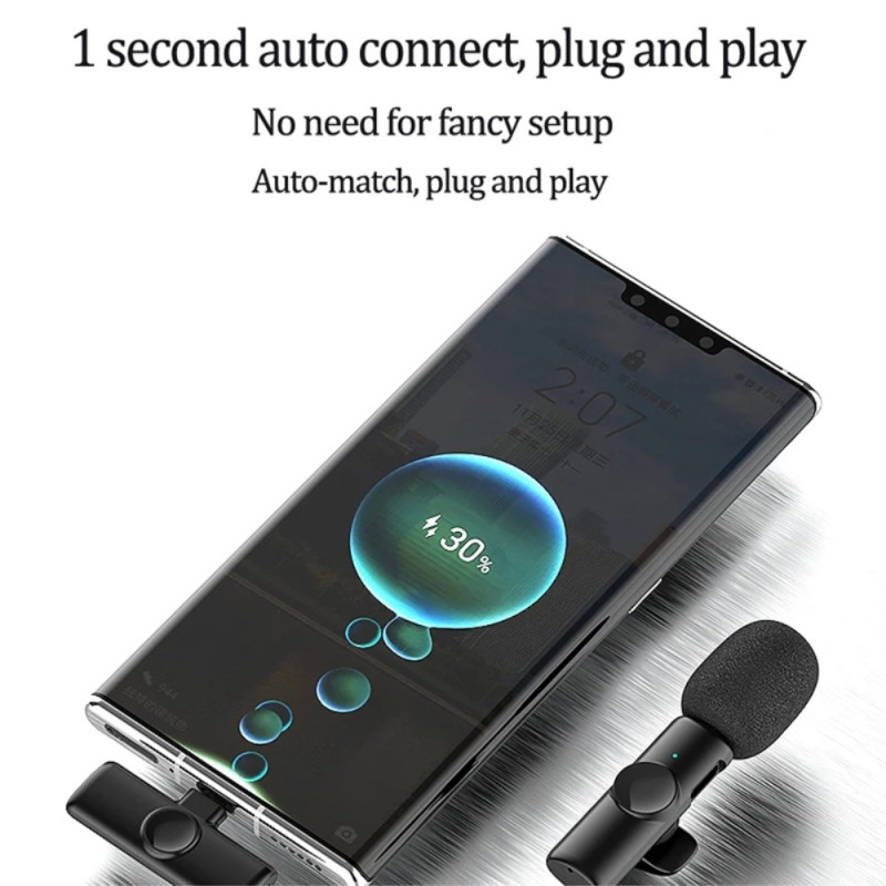 USB - C 2.4GHz Wireless Lavalier Microphone (2 Mics+1 Receiver)