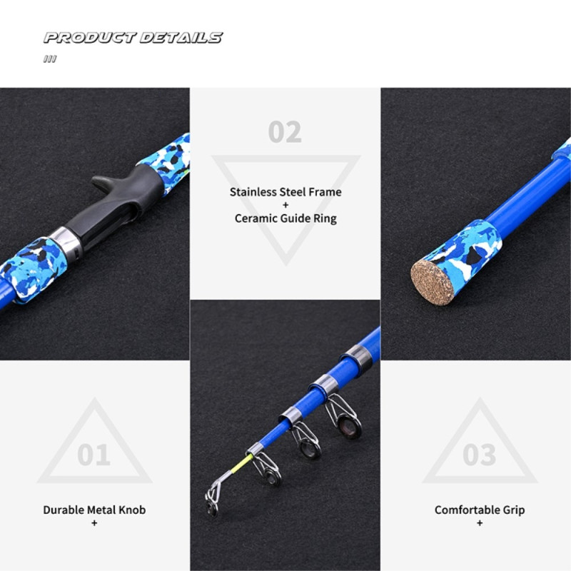 LEO 165 cm sisäänvedettävä onki lasikuitupyörässä