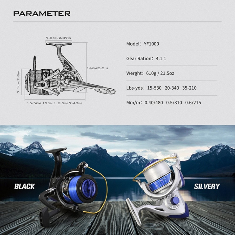 LEO Spinning reel Fishing reel Large capacity Lightweight Powerful