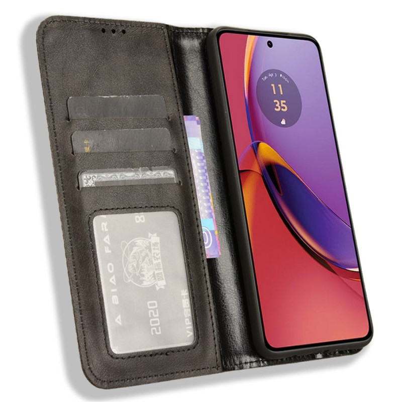 Motorola Moto G84 5G teline puhelinkotelo täysi suojaus lompakon suojus - musta