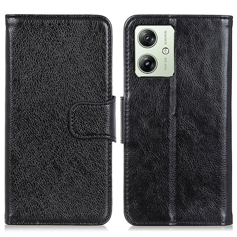 Nappa Texture Split Wallet Stand Cover for Motorola Moto G54