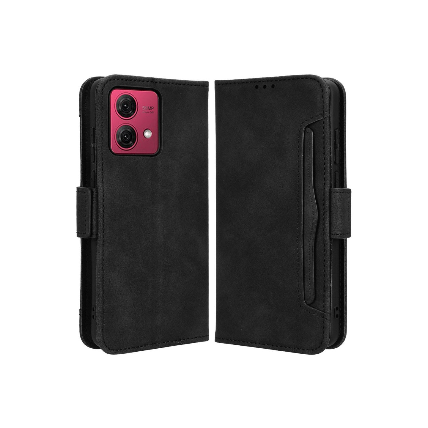 Motorola Moto G84 useita korttipaikkoja puhelimen lompakkokotelo - musta