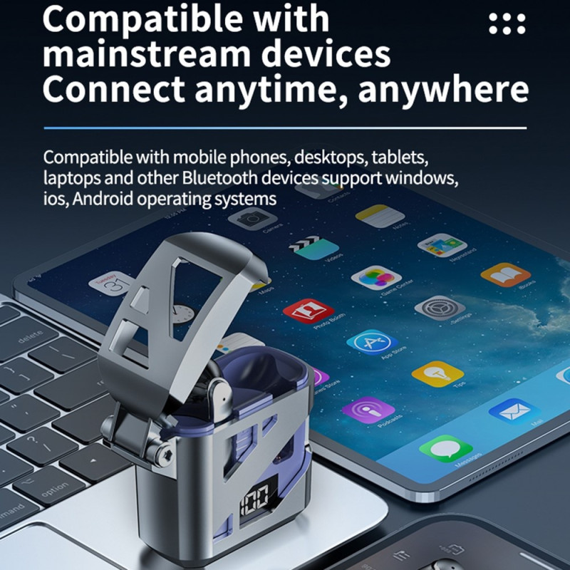 Cool Mecha Style In - Ear Bluetooth - kuulokkeet langattomat kuulokkeet - musta