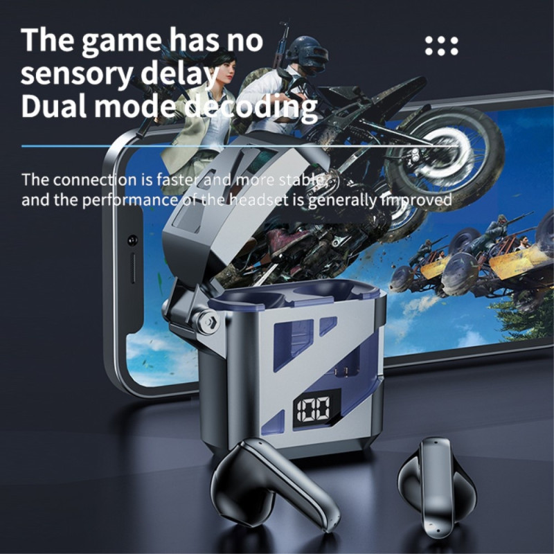 Cool Mecha Style In - Ear Bluetooth - hodesett Trådløse Hodetelefoner - Svart