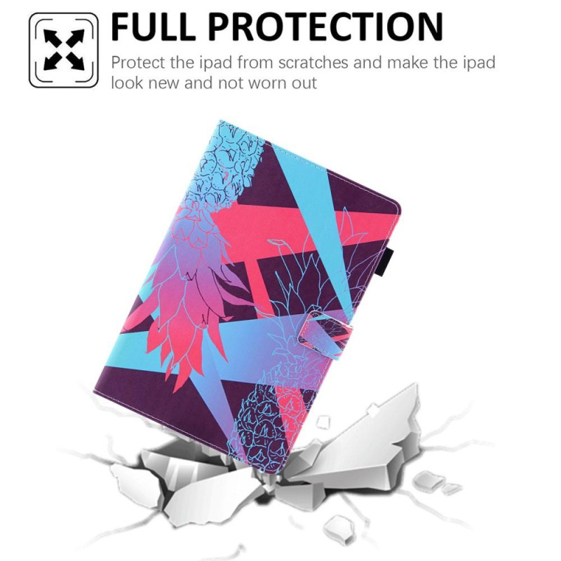 Til iPad 10.9 (2022) Tabletetui Cover Foldbart stativ - Rød Ananas