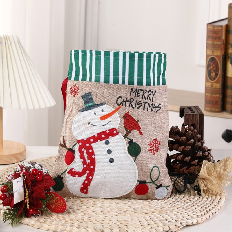 Christmas Gift Bag Sack Snowman pattern for Christmas Eve Christmas weekend