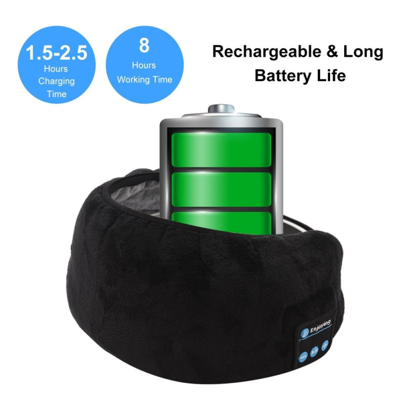 Trådløse BT Travel Sleep Hodetelefoner Håndfri med innebygde høyttalere