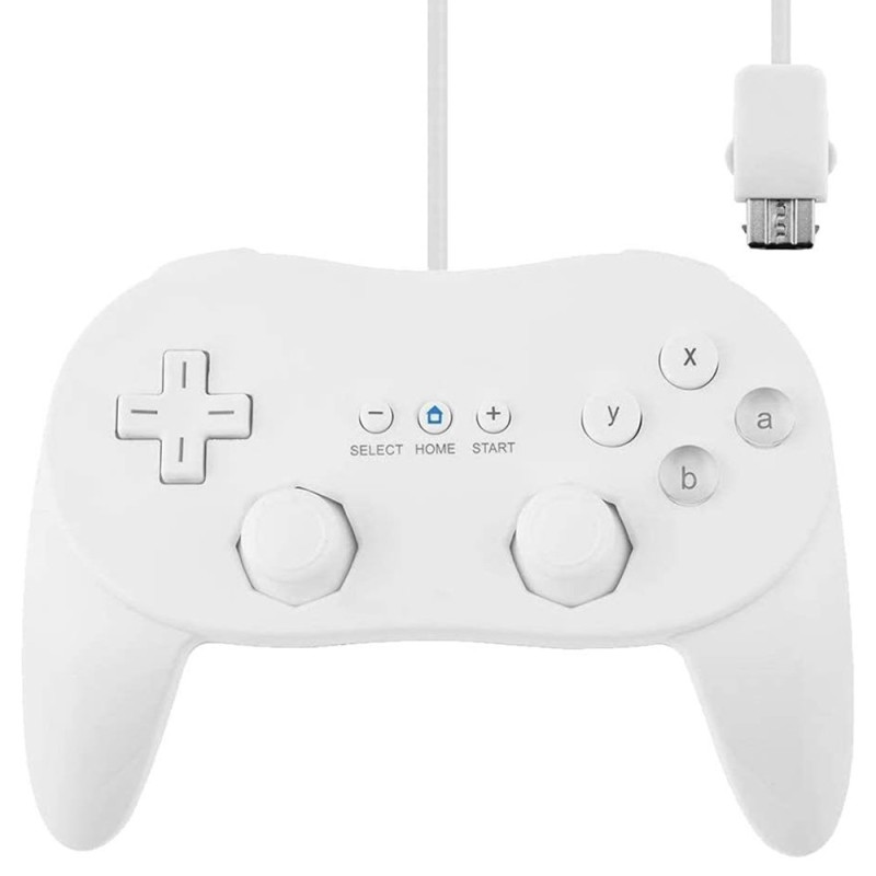 Gamepad kompatibel med Nintendo Wii, Wii U Controller 1.1m kabel - hvit