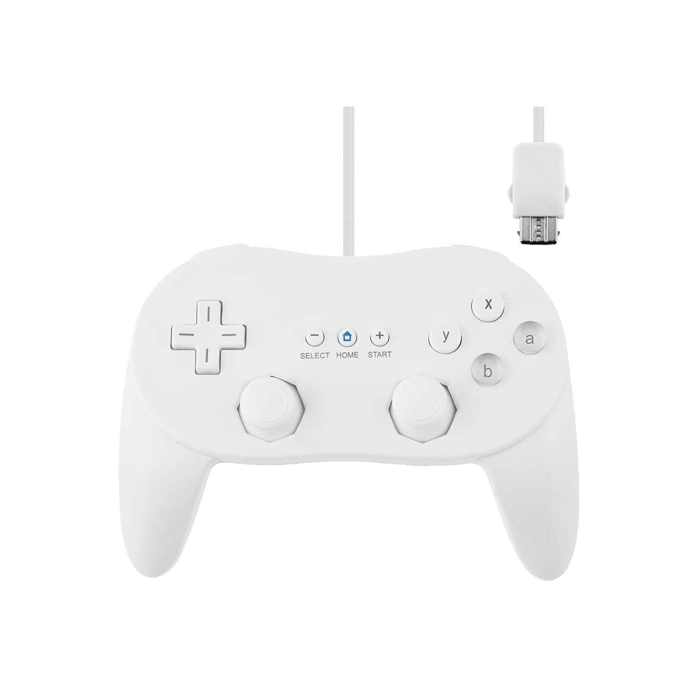 Peliohjain on yhteensopiva Nintendo Wii, Wii U Controller 1,1 metrin kaapelin kanssa - valkoinen