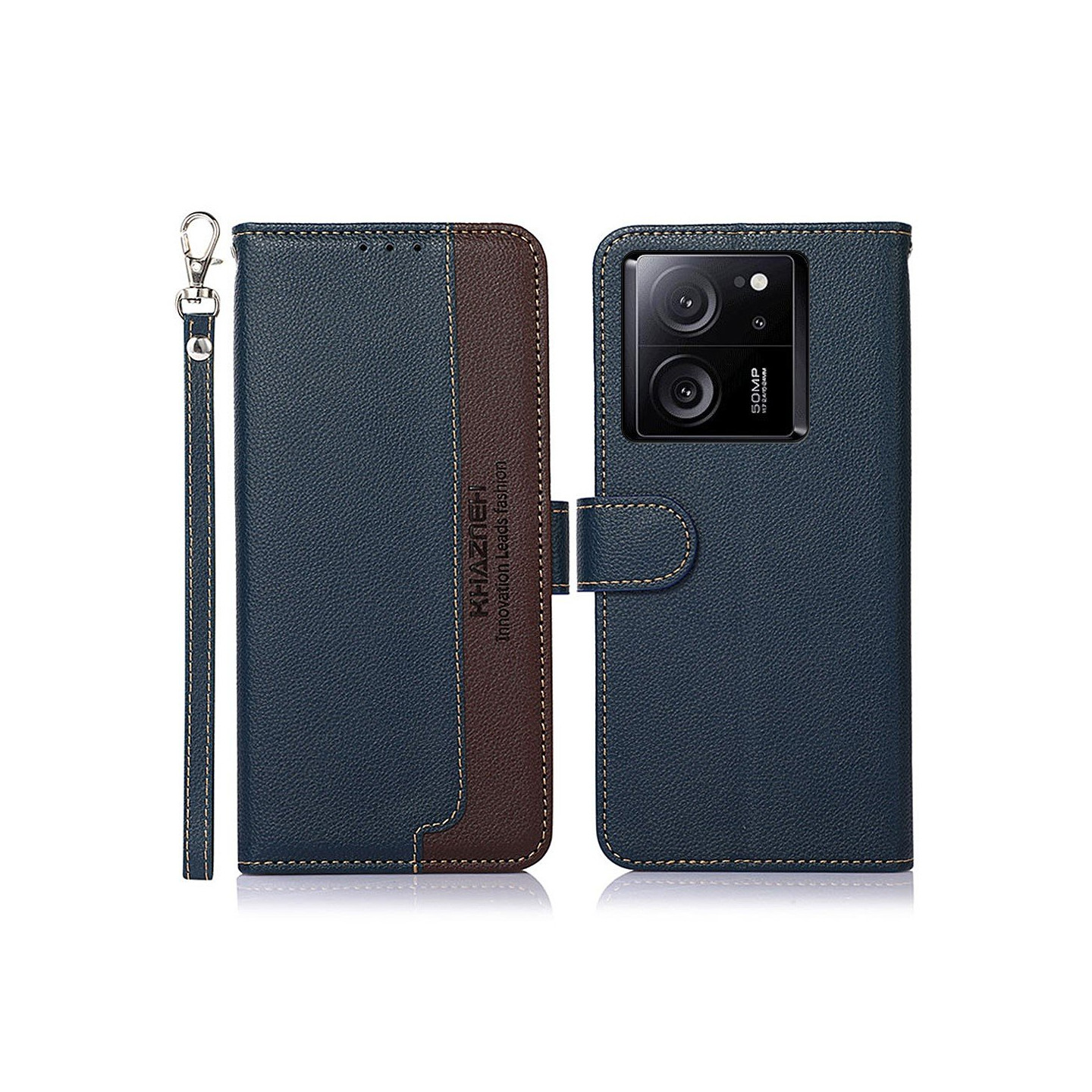 KHAZNEH Phone Cover to Xiaomi 13T / 13T Pro - Blue/Brown