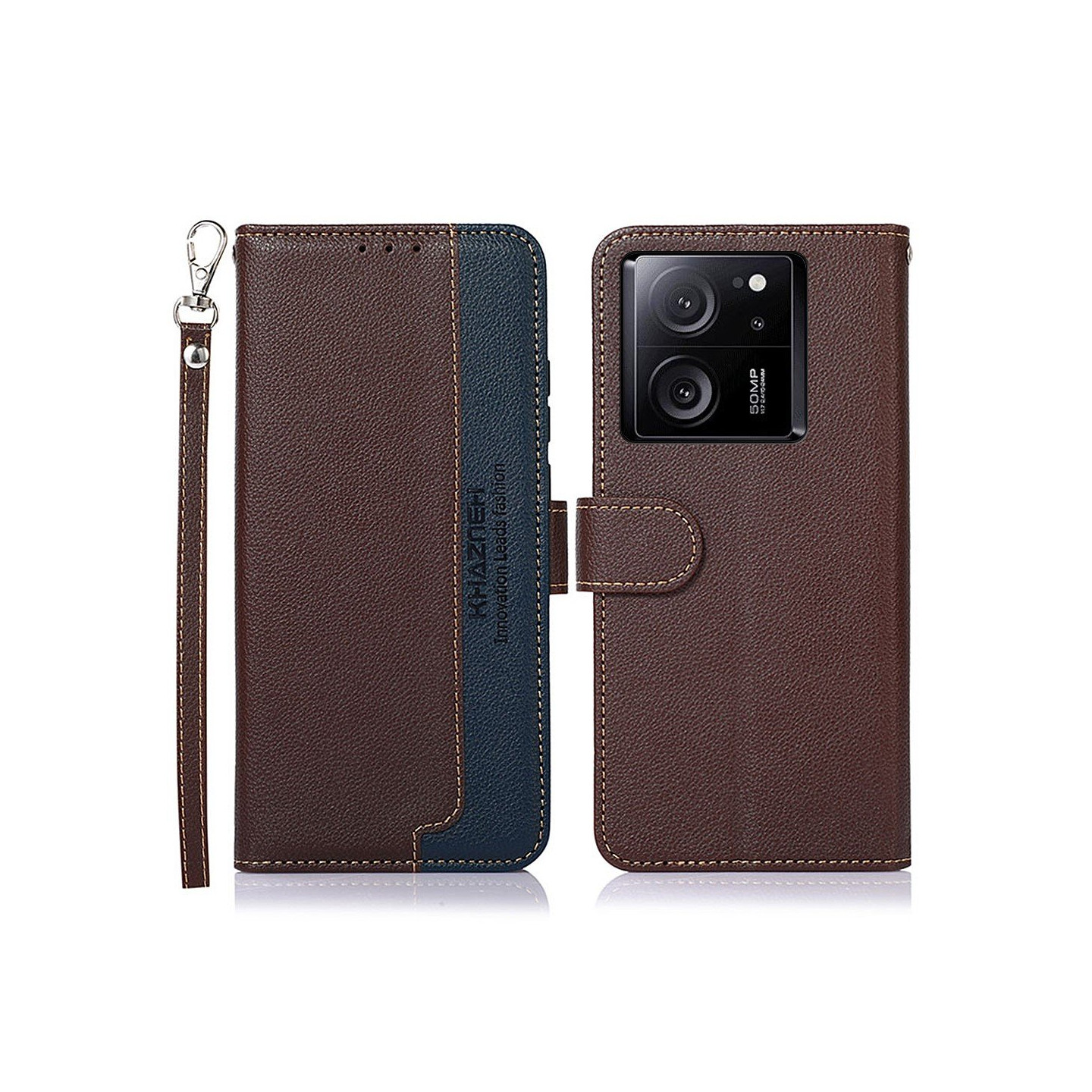 KHAZNEH Phone Cover to Xiaomi 13T / 13T Pro - Brown/Blue
