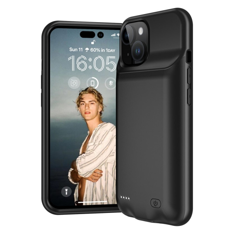 Oppladbart batterideksel til iPhone 15 Plus 8500mAh