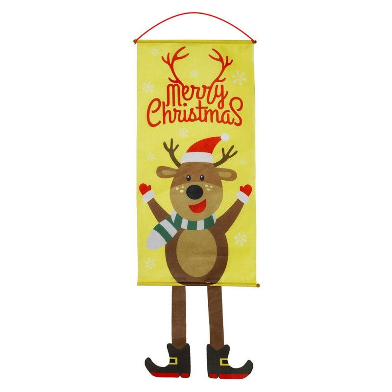 Hyvää joulua Flag Xmas Hanging Banner Door Decor - Peura