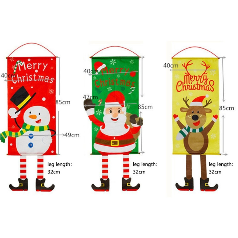 Merry Christmas Flag Xmas Hanging Banner Door Decor - Santa