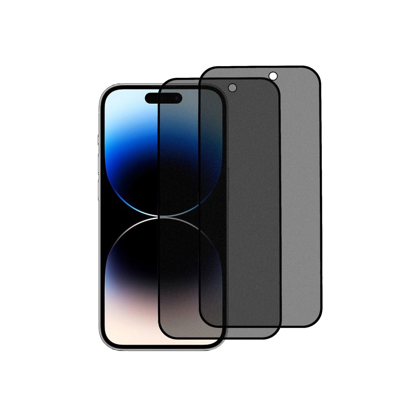 til iPhone 15 Pro Max herdet glass 180 - graders anti - spion personvern 2 stk