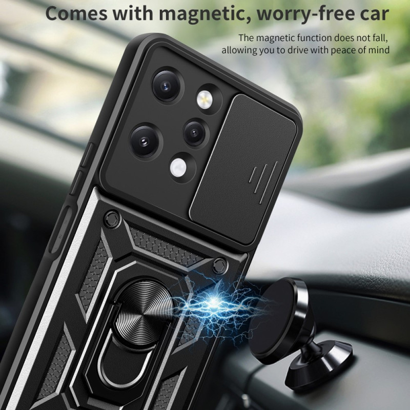 For Xiaomi Redmi 12 Lens Protector Phone Case PC+TPU Shell with Support