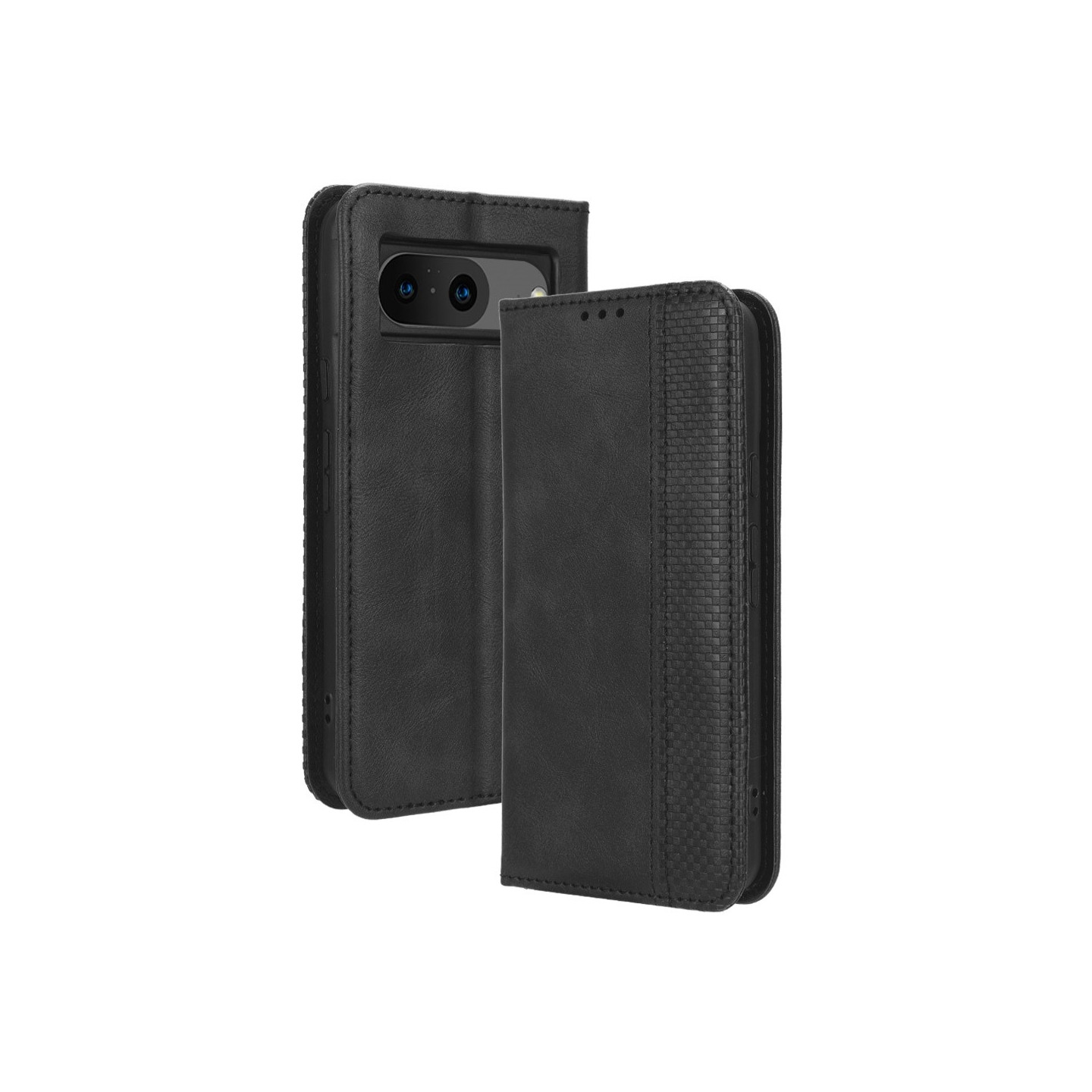 Wallet Stand Flip - telefonetui til Google Pixel 8 - Sort