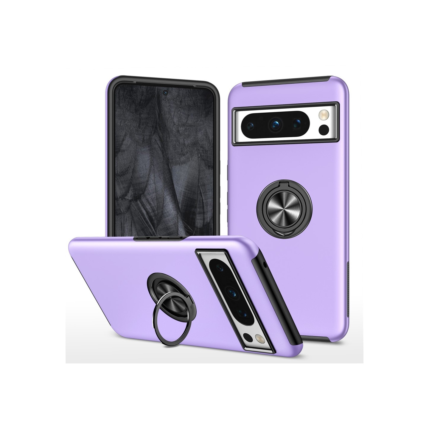 For Google Pixel 8 Pro Finger Ring Kickstand Hybrid Case