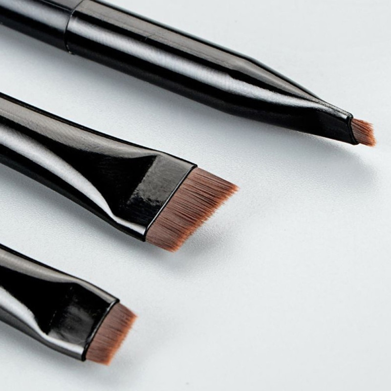 3stk sminkebørster Øyenskygge Eyeliner Øyenbrynsmakeup - Svart