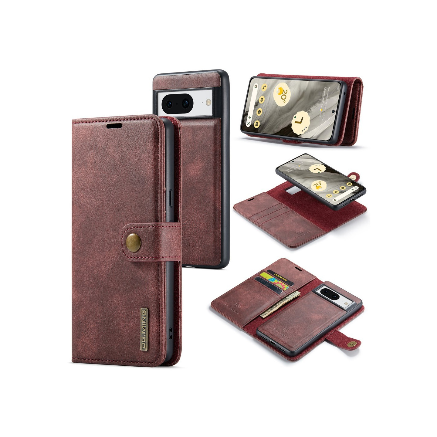 DG.MING for Google Pixel 8 Detachable 2 - in - 1 Wallet Cover