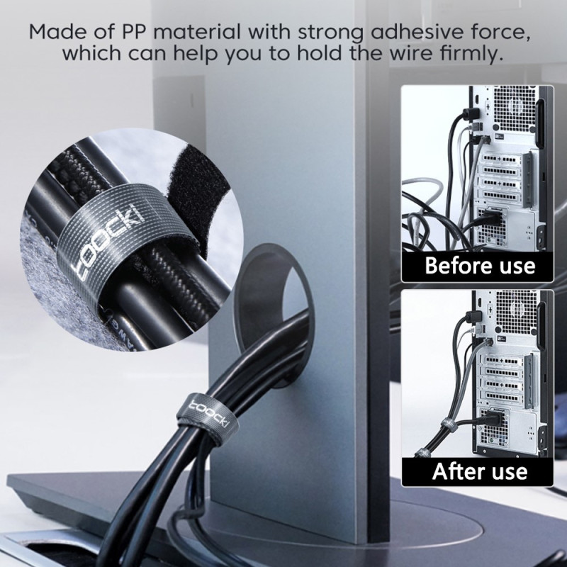 5m Organize Clippable Cable Management Velcro Reusable