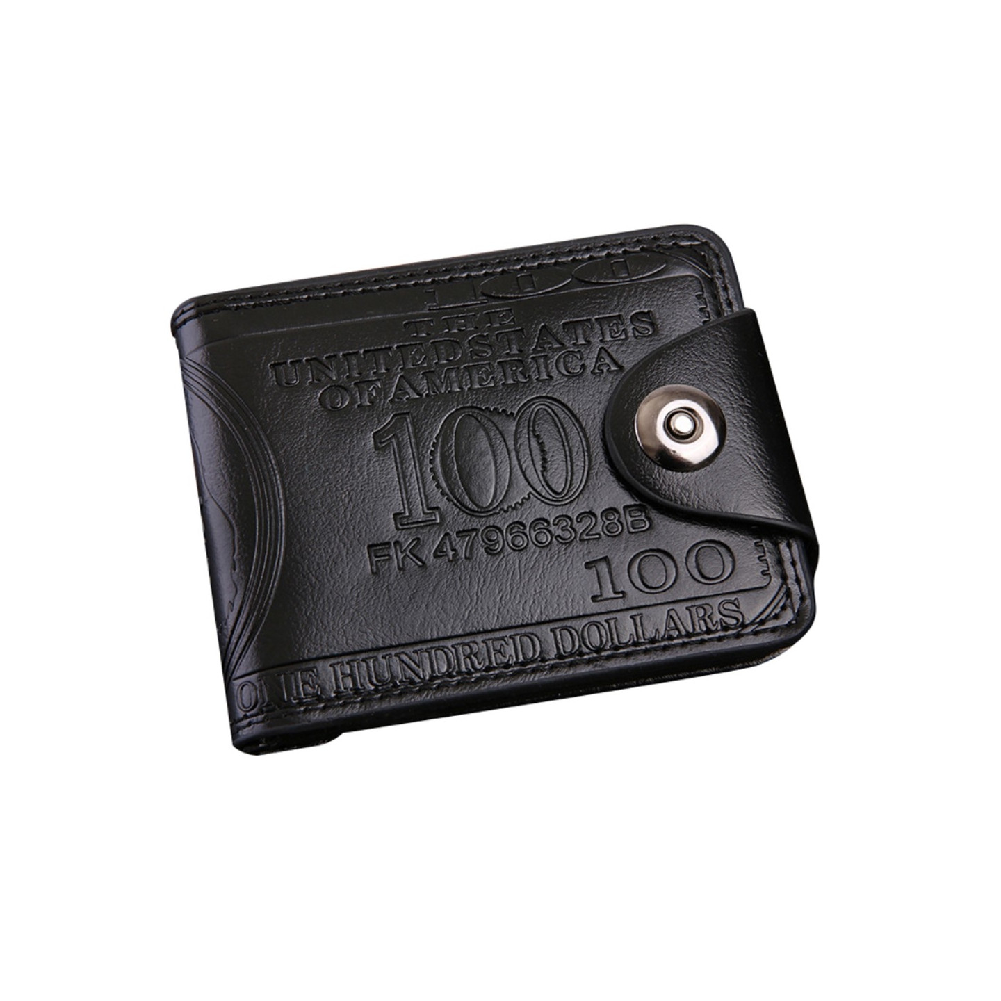 Plånbok Börs 100 dollar sedel Pengar Bifold korthållare - Sort