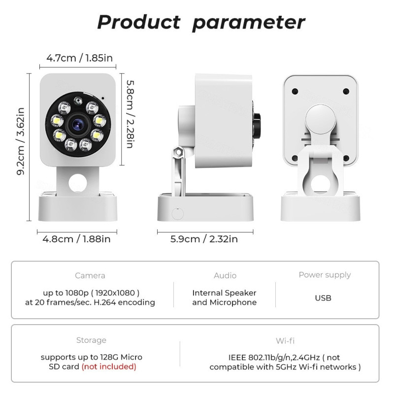 Smart Home Security Human Monitor 1080 HD trådløst WiFi - kamera