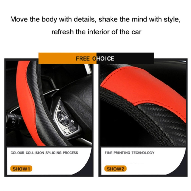 38 cm Car Steering Wheel Protection Car Cover Sleeve - Black