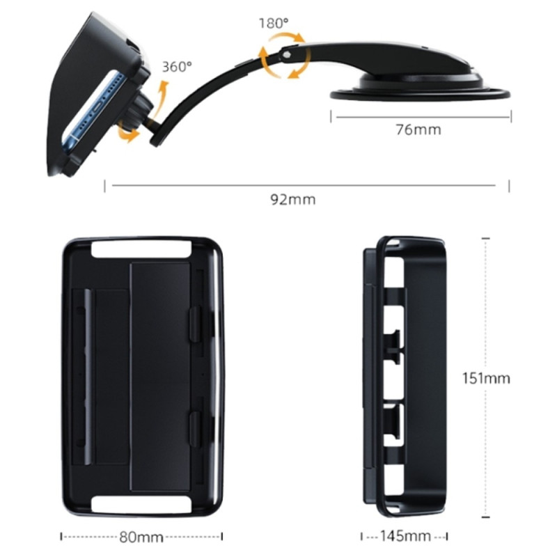 Car Mobile phone holder 360° rotatable Windshield Handsfree phone holder