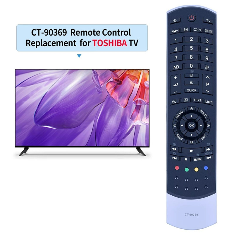 Udskiftning af fjernbetjening til CT-90369 til Toshiba TV