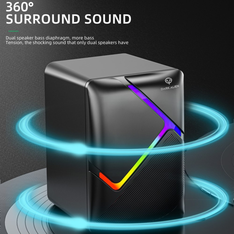 DARK ALIEN USB - pöytäkaiuttimet Tietokone Kannettava Subwoofer RGB