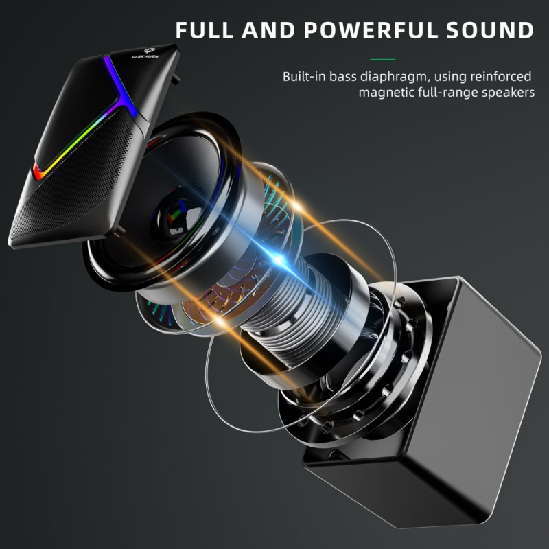 DARK ALIEN USB Desktop Speakers Computer Laptop Subwoofer RGB