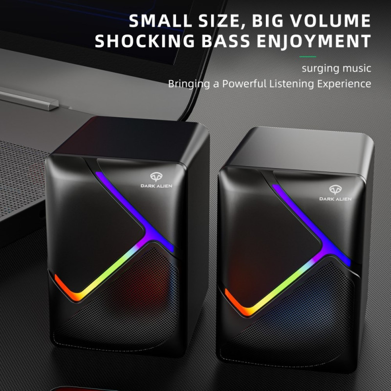 DARK ALIEN USB - pöytäkaiuttimet Tietokone Kannettava Subwoofer RGB