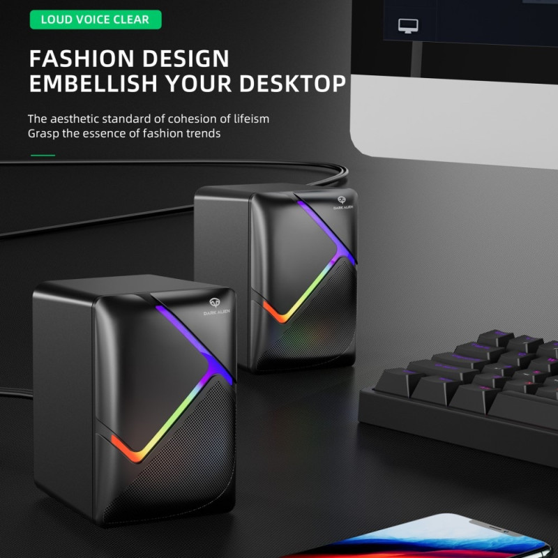 DARK ALIEN USB - pöytäkaiuttimet Tietokone Kannettava Subwoofer RGB
