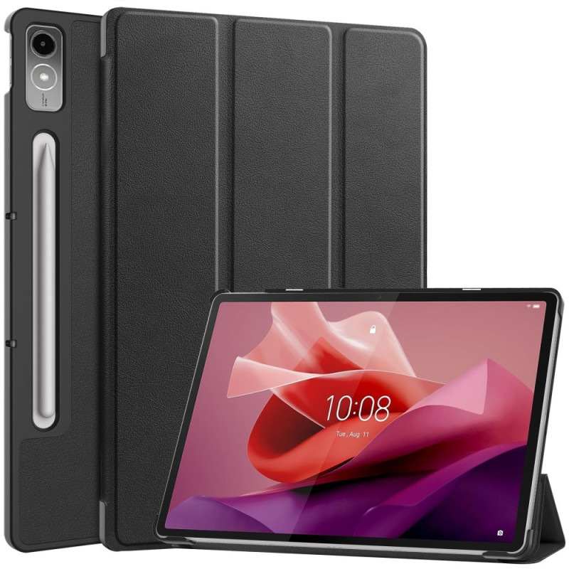Til Lenovo Tab P12 Tri - fold Stand Tablet - Taske - Sort