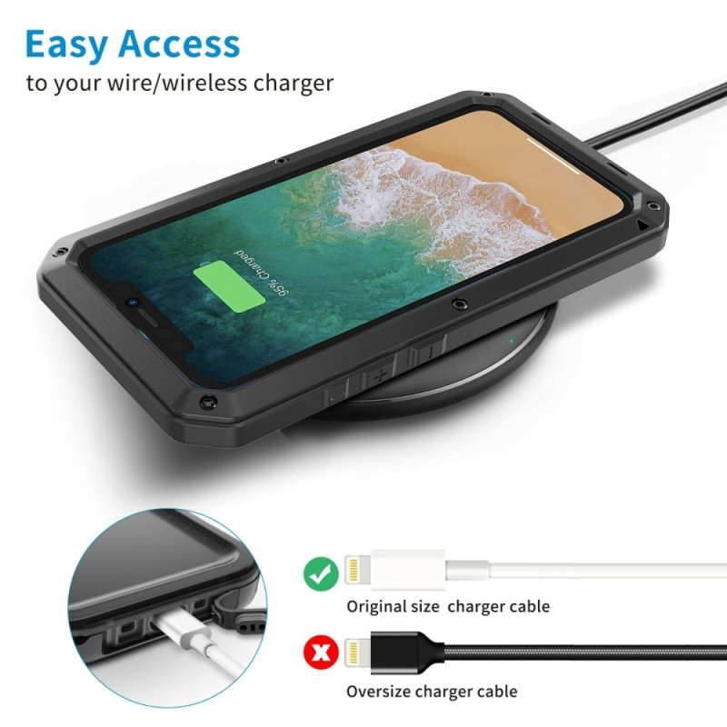 iPhone 15 Pro Heavy Duty Robust Hybrid Cover Shell + hærdet glas