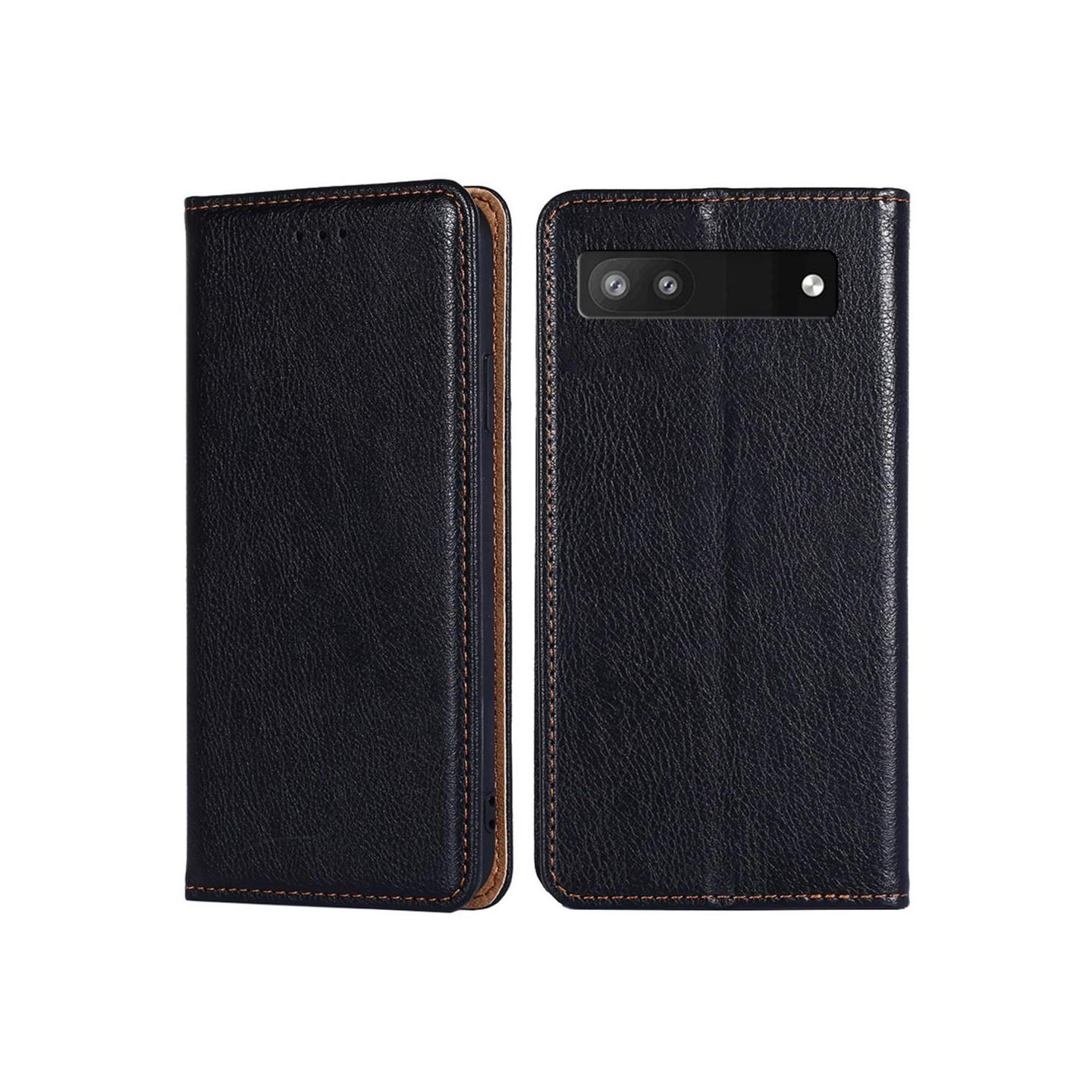 Google Pixel 6a Stand Phone Case Full Protection Wallet Cover - Black