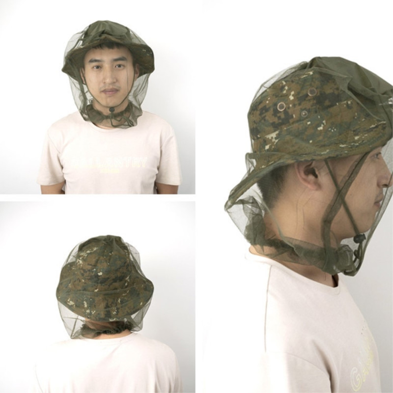 Naamiointi ämpärihattu Lippalakki hyttysverkolla retkeilykalastukseen - Luonto