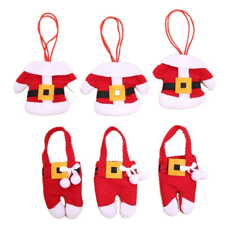 3 sets Knife Fork Christmas Santa Claus holder Cutlery Table decoration