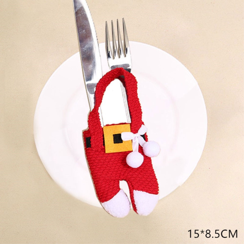3 sets Knife Fork Christmas Santa Claus holder Cutlery Table decoration
