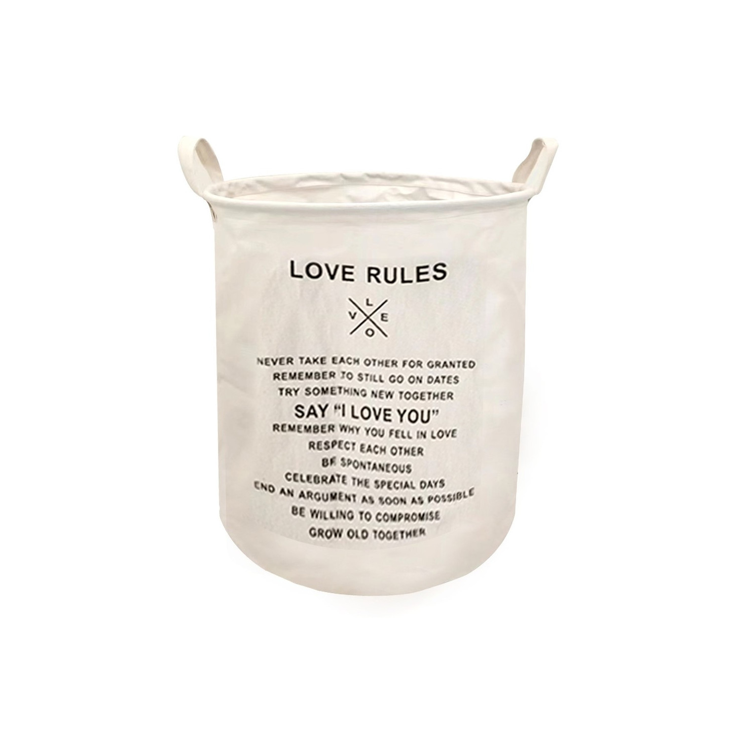 Collapsible Clothes Basket Laundry with handle - Love Rules