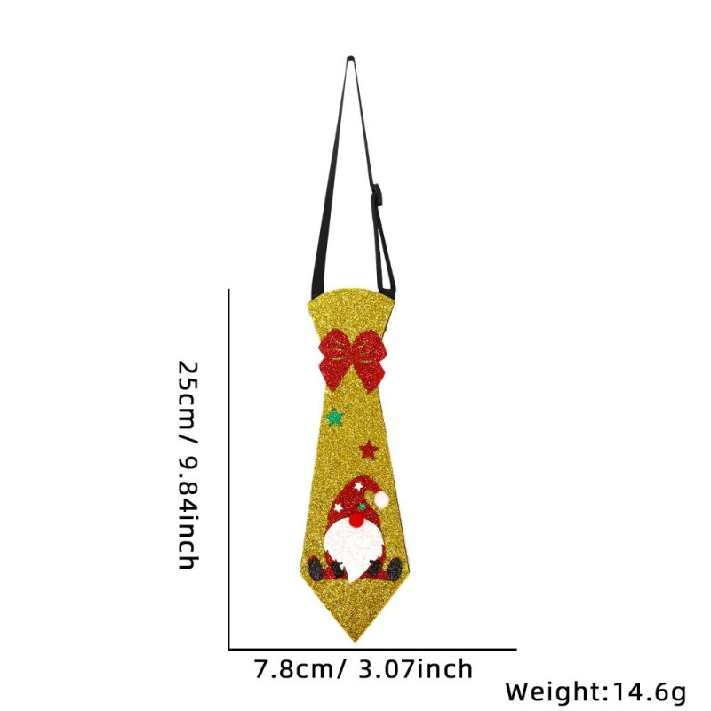 Felt Christmas tie Pattern Fest Festival Tie - Gold + Santa