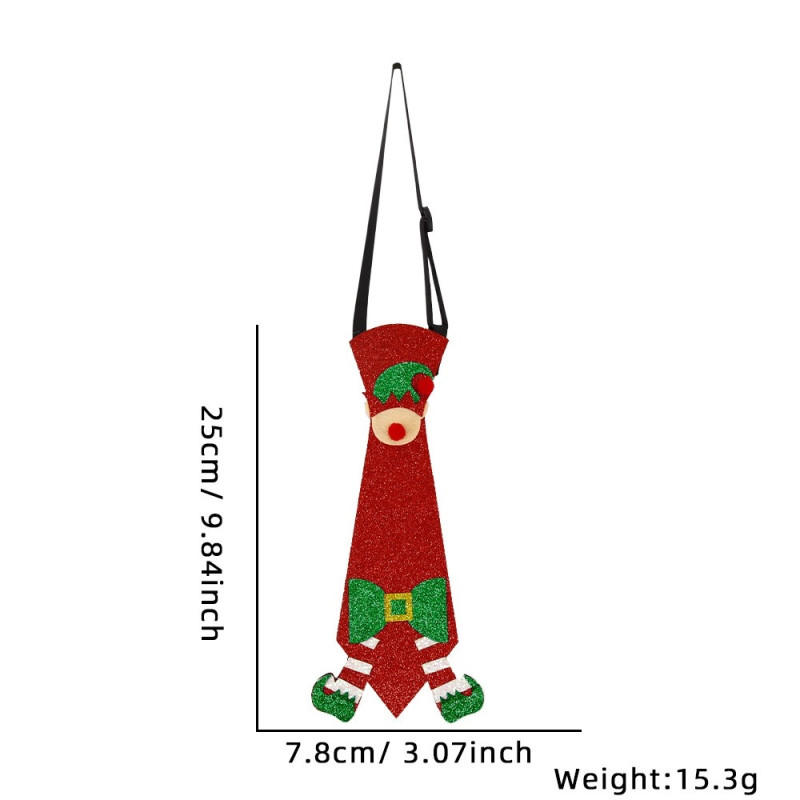 Felt Christmas tie Pattern Fest Festival Tie - Elf Hat & Legs