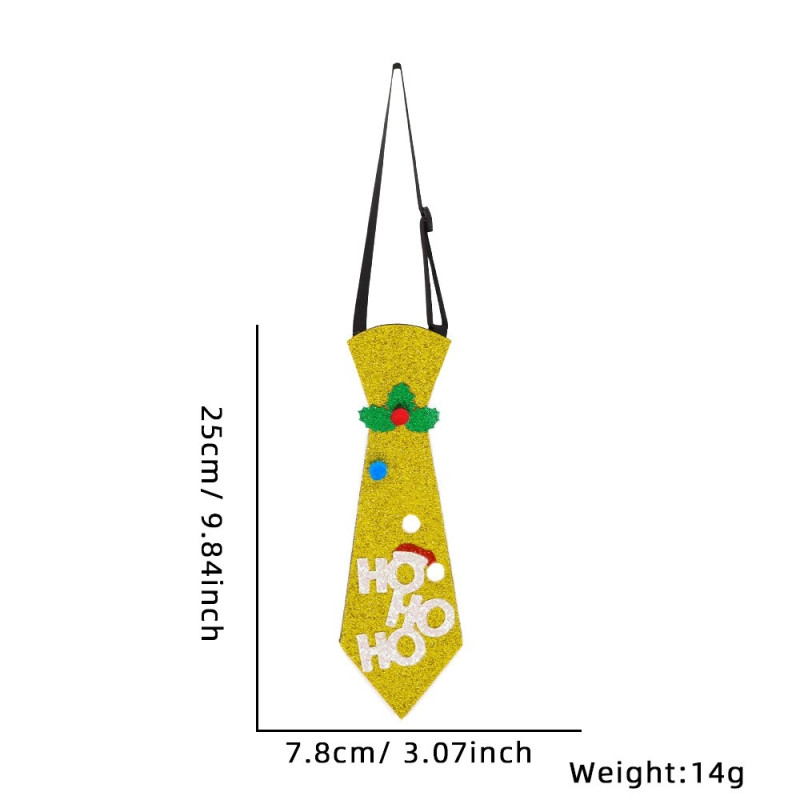 Filt juleslips Mønster Fest Festival Slips - Guld + HOHO