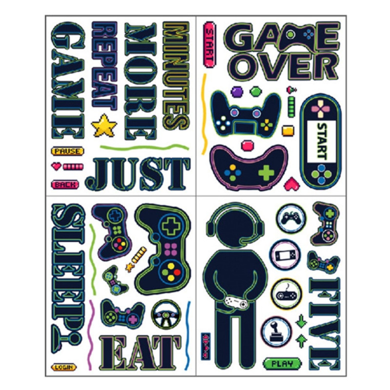 25*30cm Video Game Wall Decal PVC Sticker Gamer Theme Decoration