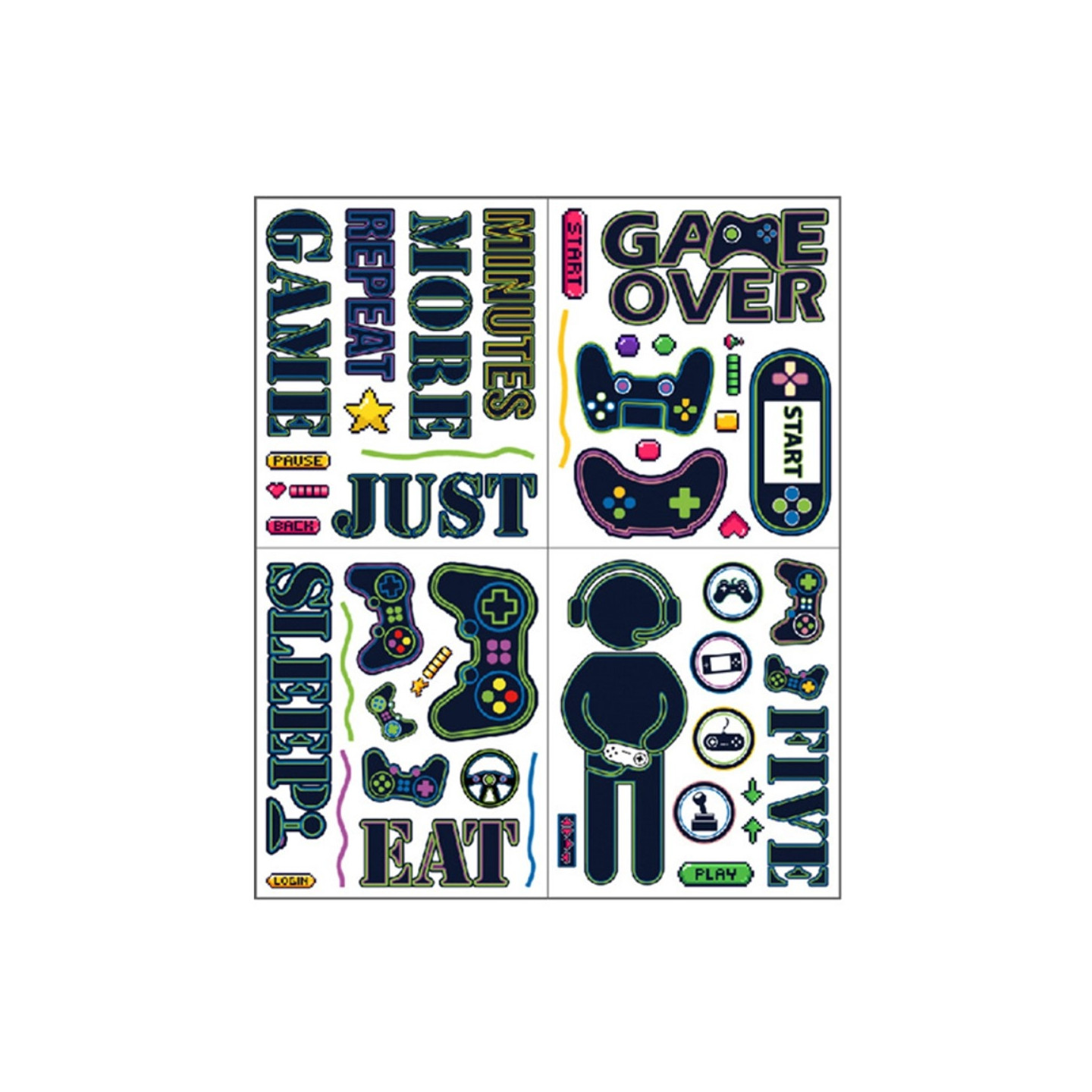 25*30cm Video Game Wall Decal PVC Sticker Gamer Theme Decoration