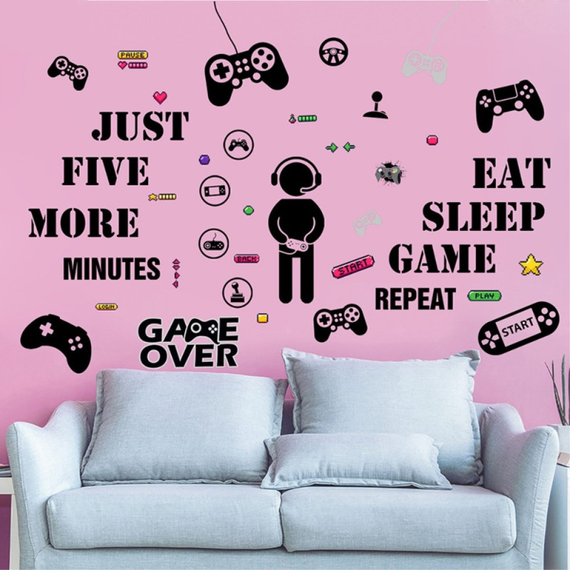 25*30cm Video Game Wall Decal PVC Sticker Gamer Theme Decoration